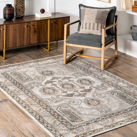 AreaRugs.com Machine Washable Wavaj Nwa1257A Beige Rug - AreaRugs.com - nwa1257a - 1016