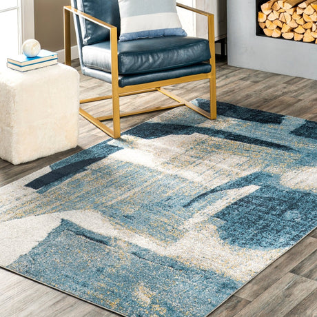 AreaRugs.com Machine Washable Wavaj Nwa1258A Blue Rug - AreaRugs.com - nwa1258a - 1016