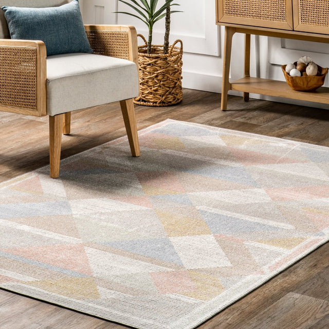 AreaRugs.com Machine Washable Wavaj Nwa1260A Beige Rug.