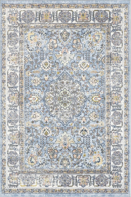 AreaRugs.com Machine Washable Wavaj Nwa1261A Blue Rug - AreaRugs.com - nwa1261a - 812