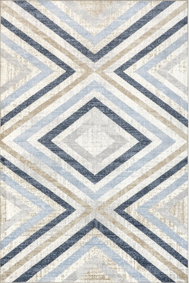 AreaRugs.com Machine Washable Wavaj Nwa1262A Blue Rug.