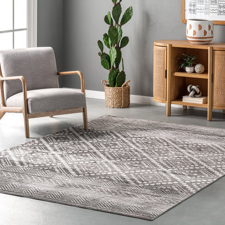 AreaRugs.com Machine Washable Wavaj Nwa1271B Gray Rug - AreaRugs.com - nwa1271b - 610