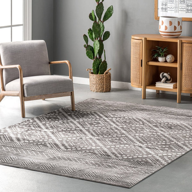 AreaRugs.com Machine Washable Wavaj Nwa1271B Gray Rug.