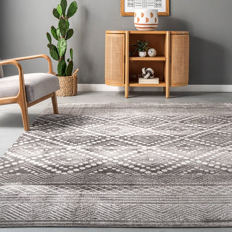 AreaRugs.com Machine Washable Wavaj Nwa1271B Gray Rug - AreaRugs.com - nwa1271b - 610