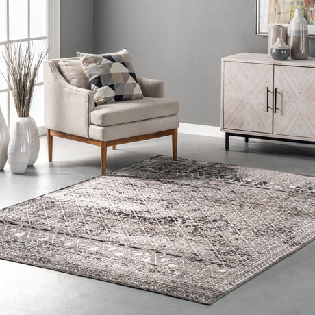 AreaRugs.com Machine Washable Wavaj Nwa1272B Gray Rug - AreaRugs.com - nwa1272b - 610