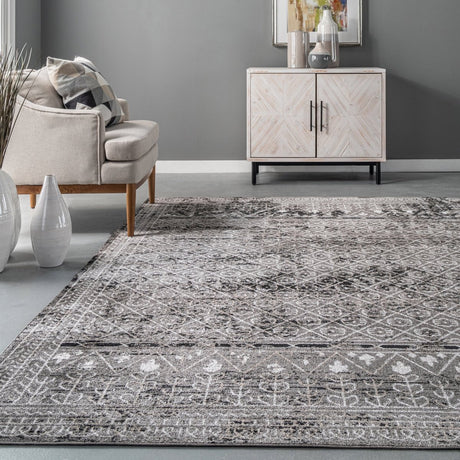 AreaRugs.com Machine Washable Wavaj Nwa1272B Gray Rug - AreaRugs.com - nwa1272b - 610