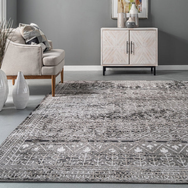 AreaRugs.com Machine Washable Wavaj Nwa1272B Gray Rug.