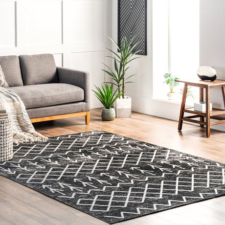 AreaRugs.com Machine Washable Wavaj Nwa1275B Gray Rug - AreaRugs.com - nwa1275b - 610