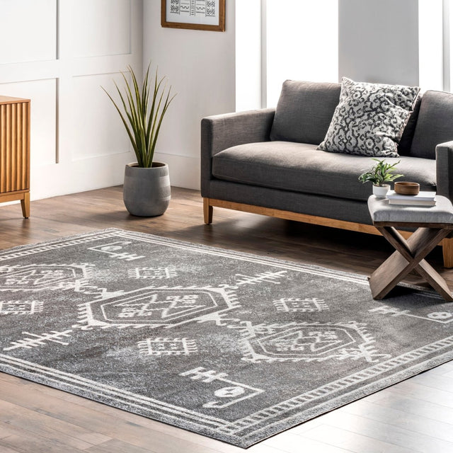 AreaRugs.com Machine Washable Wavaj Nwa1276A Gray Rug.