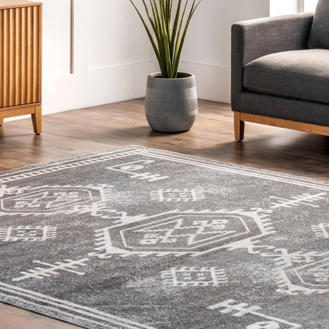 AreaRugs.com Machine Washable Wavaj Nwa1276A Gray Rug.