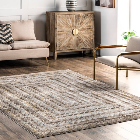 AreaRugs.com Machine Washable Wavaj Nwa1285A Beige Rug.