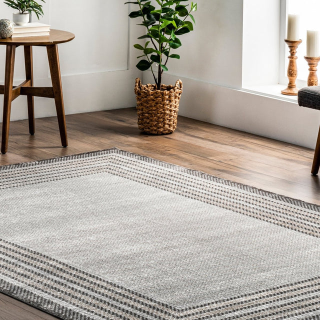 AreaRugs.com Machine Washable Wavaj Nwa1286A Gray Rug.