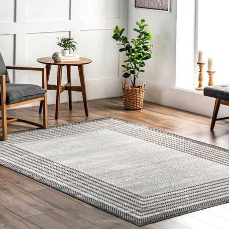 AreaRugs.com Machine Washable Wavaj Nwa1286A Gray Rug.