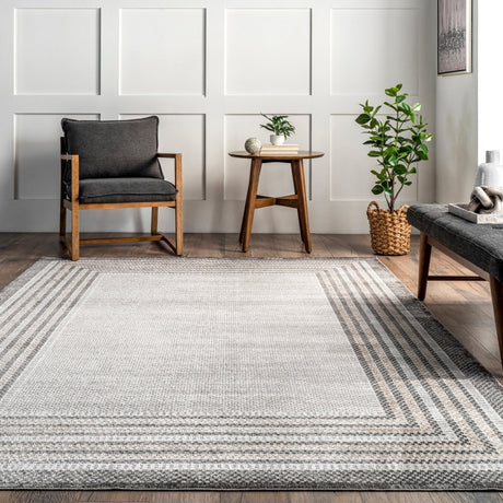 AreaRugs.com Machine Washable Wavaj Nwa1286A Gray Rug.