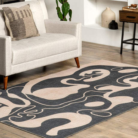 AreaRugs.com Machine Washable Wavaj Nwa1301A Beige Rug - AreaRugs.com - nwa1301a - 812