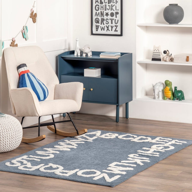 AreaRugs.com Machine Washable Wavaj Nwa1307B Blue Rug.