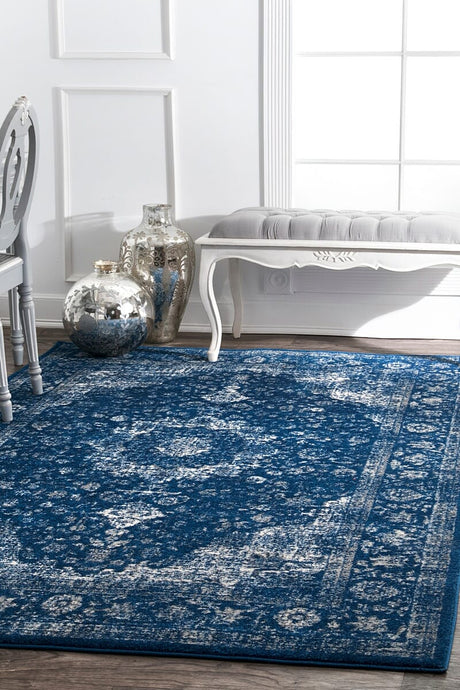 AreaRugs.com Nakra Ma3496 Dark Blue Rugs.