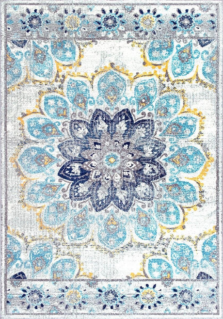 AreaRugs.com Nakra Omth15N Blue Rugs.