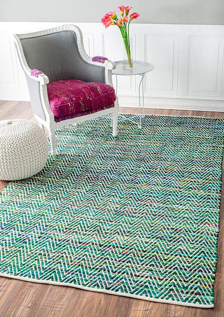 AreaRugs.com Saida Viag Green Rugs.