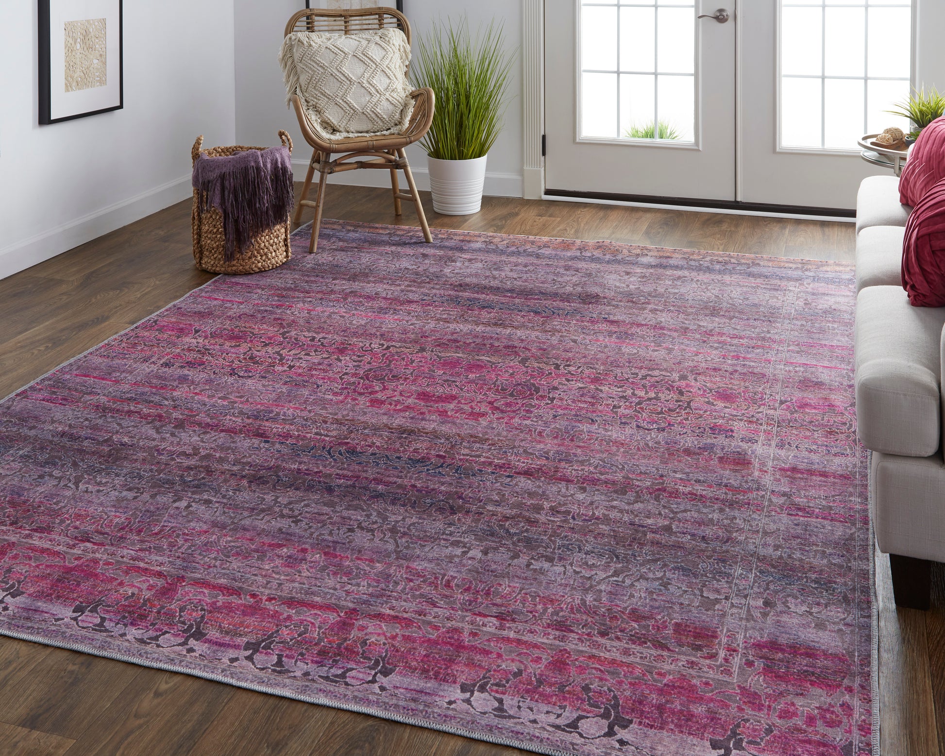 Feizy Voss Vos39H5F Pink/Purple Area Rug