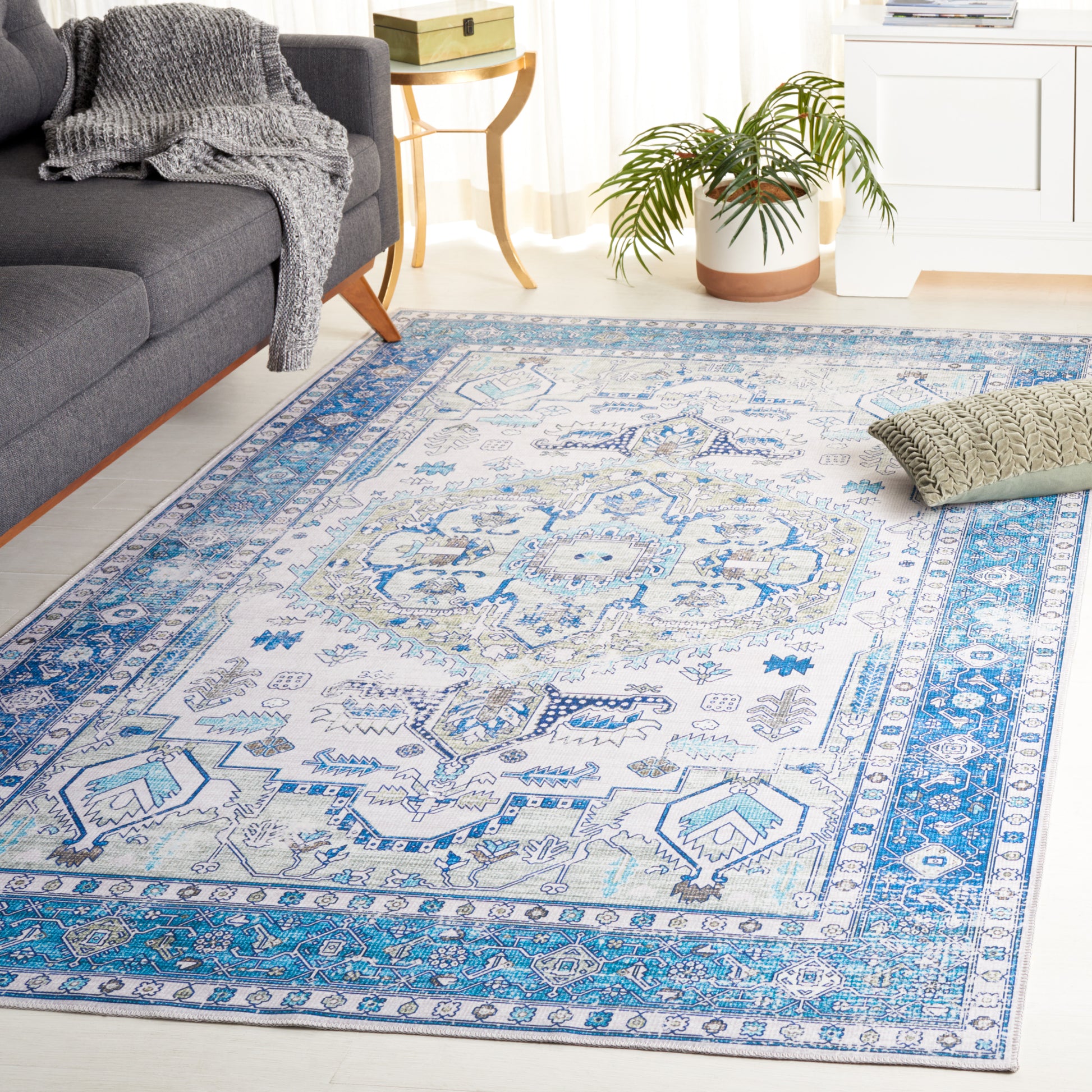 Safavieh Arizona Arz105B Beige/Blue Area Rug