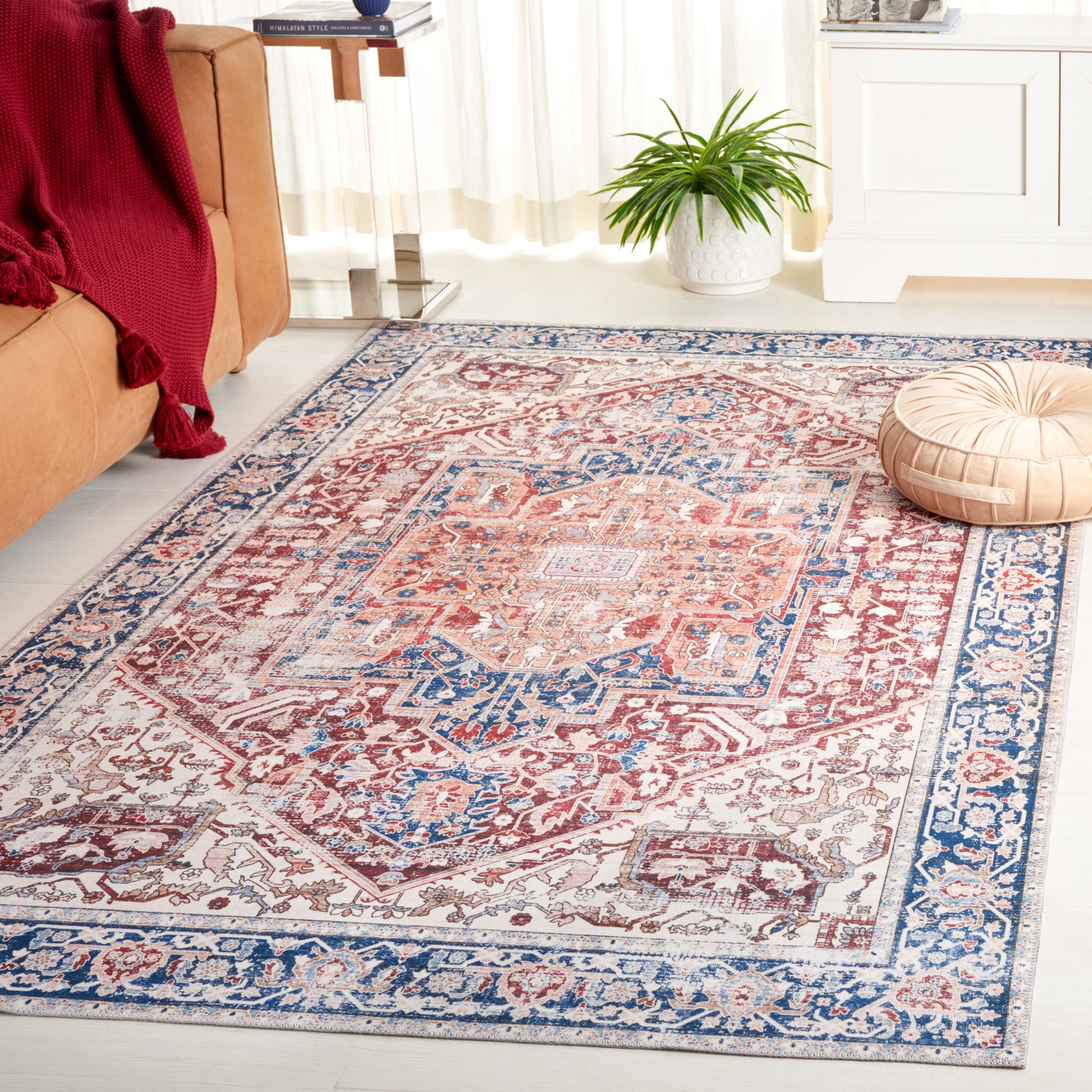 Safavieh Arizona Arz109Q Red/Navy Area Rug