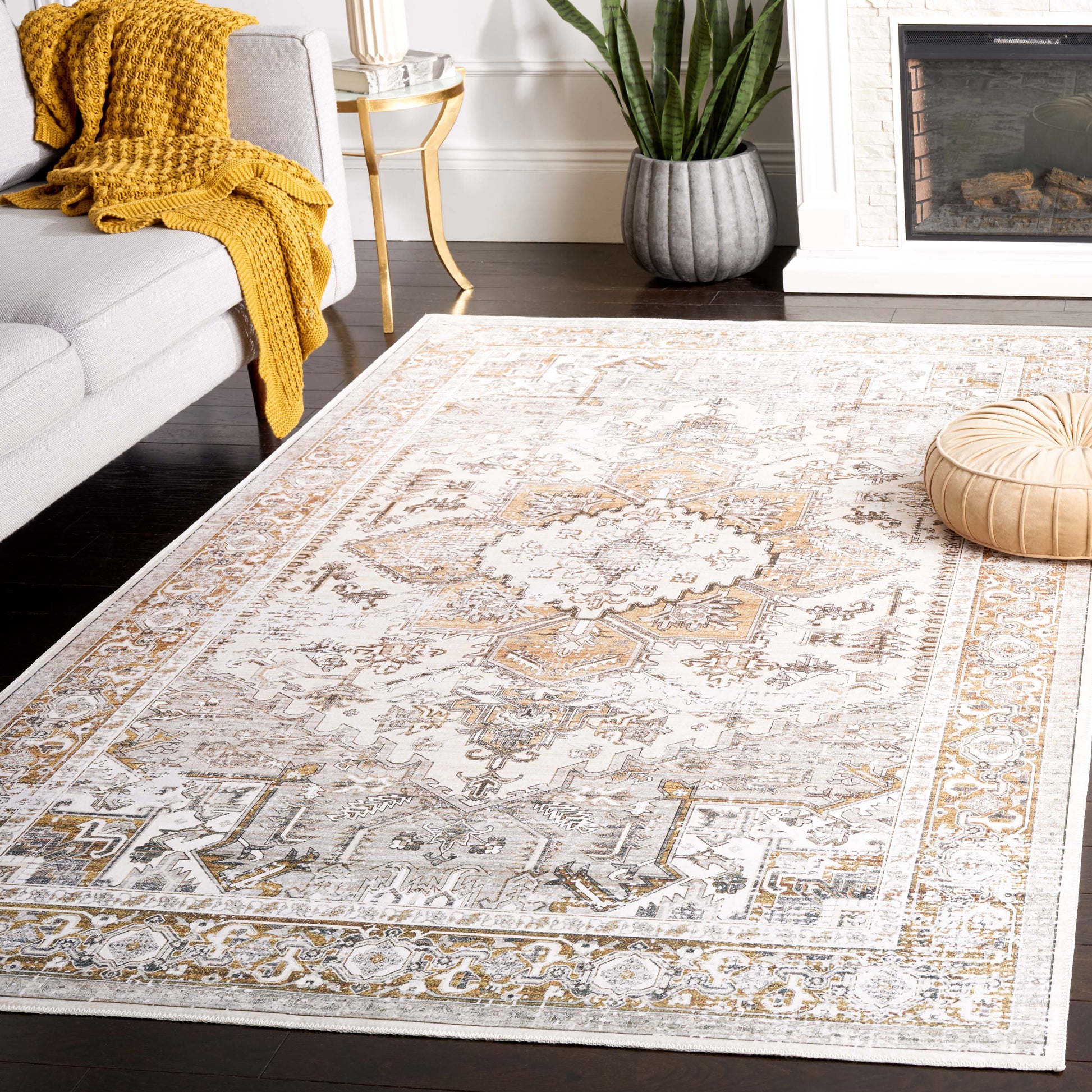 Safavieh Arizona Arz116B Beige/Gold Area Rug