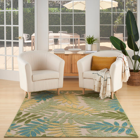 Nourison Aloha Alh18 Green Multicolor Area Rug