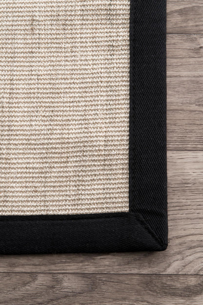 Nuloom Bordered Maryjo Sisal Zhss03B Black Area Rug