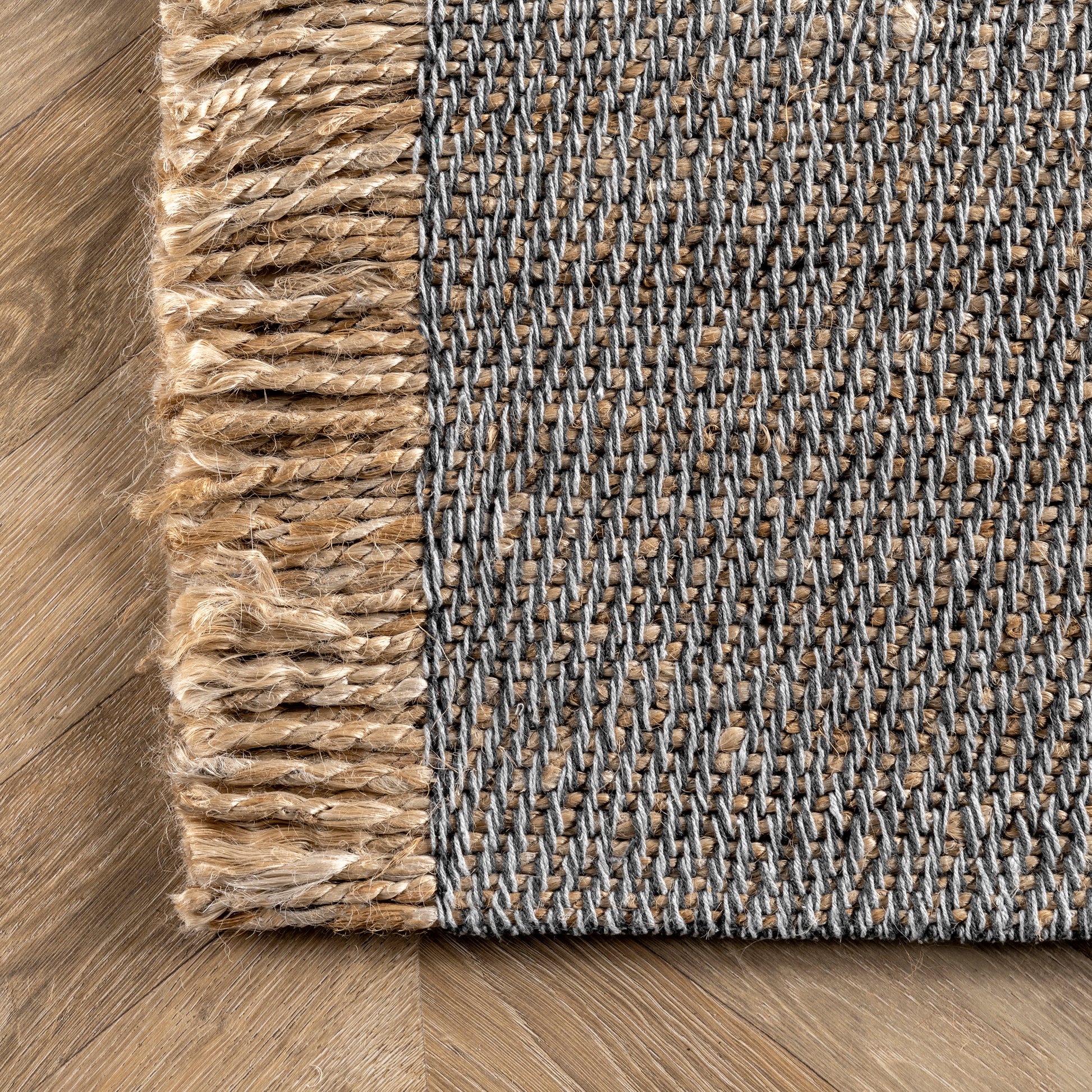 Nuloom Flatweave Natural Fiber Hctr01D Dark Gray Area Rug