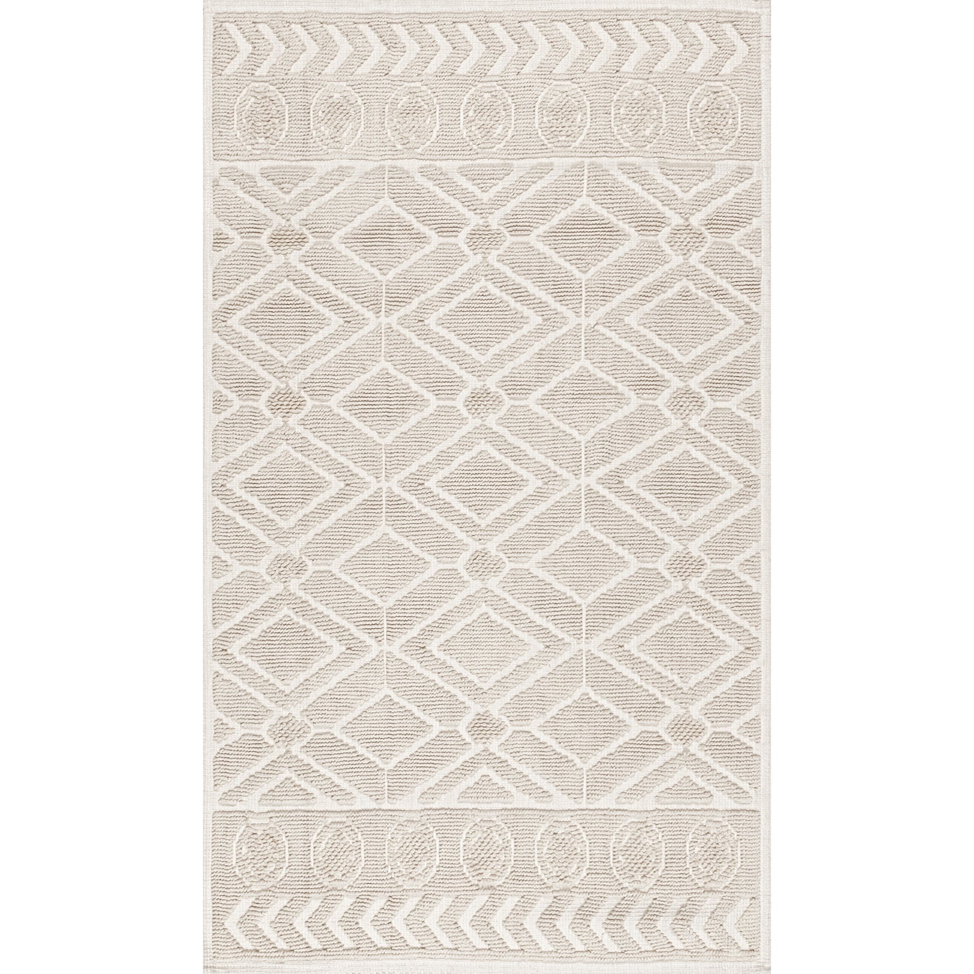 Nuloom Ethan Textured Trellis Psko05B Ivory Area Rug