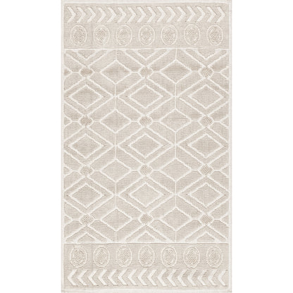 Nuloom Ethan Textured Trellis Psko05B Ivory Area Rug