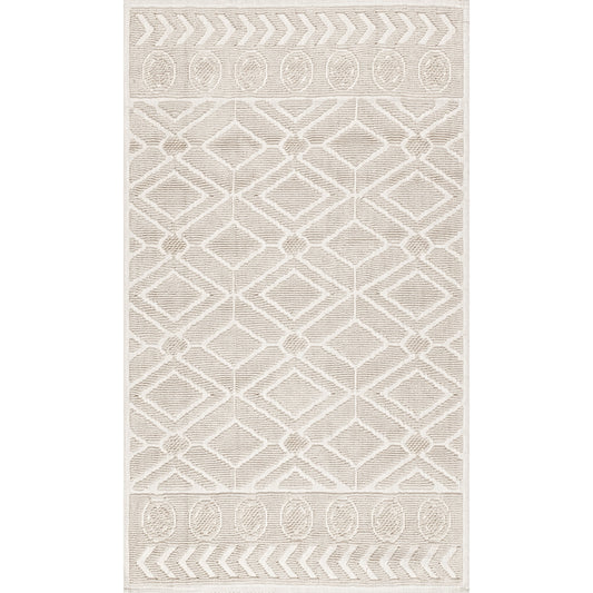 Nuloom Ethan Textured Trellis Psko05B Ivory Area Rug