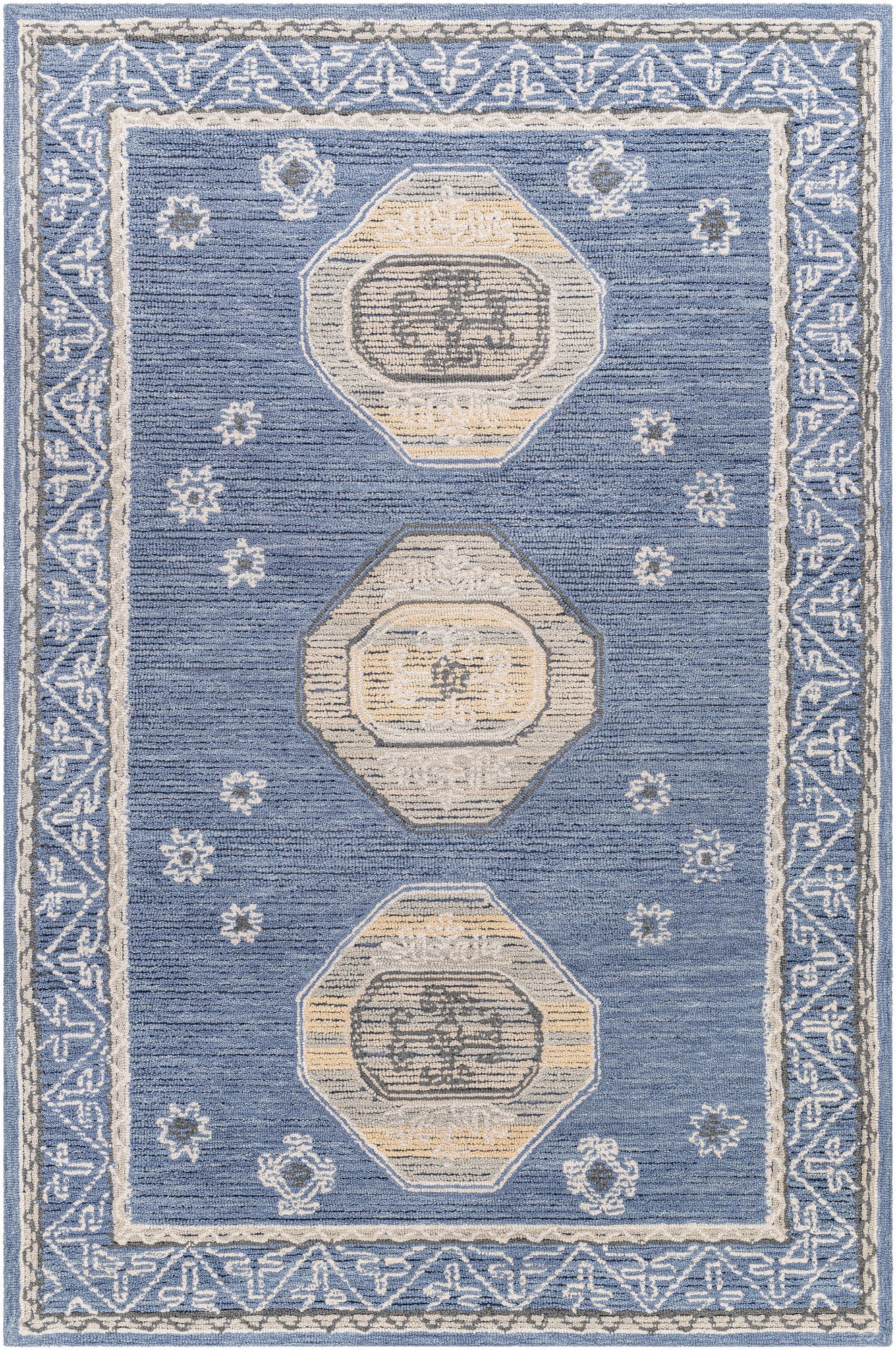 Surya Addyson Ayo-2300 Medium Gray, Wheat, Cream, Denim Area Rug