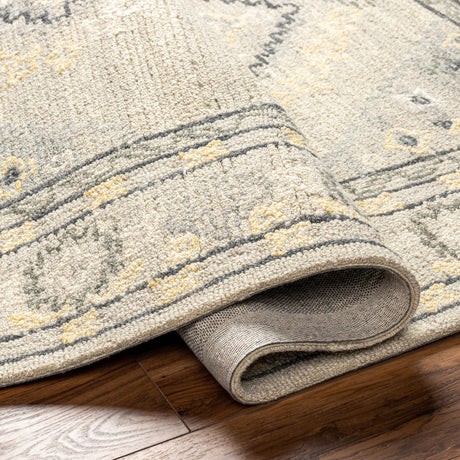 Surya Addyson Ayo-2304 Light Gray, Charcoal, Yellow Rug.