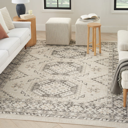 Nourison Serenity Home Srh01 Ivory Grey Area Rug