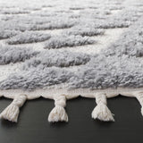 Safavieh Moroccan Tassel Shag 6'-7" x 6'-7" Rug in Grey / Ivory