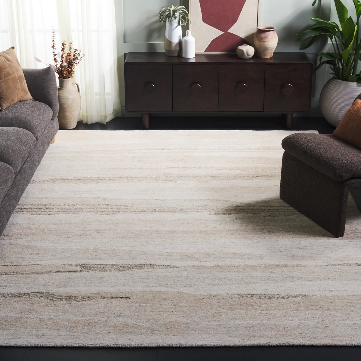 Safavieh Ebony 6'-0" x 9'-0" Rug in Grey / Rust