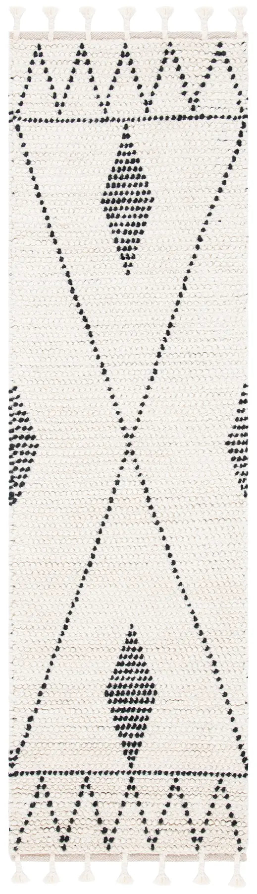 Safavieh Casablanca 2'-3" x 10'-0" Rug in Ivory / Black