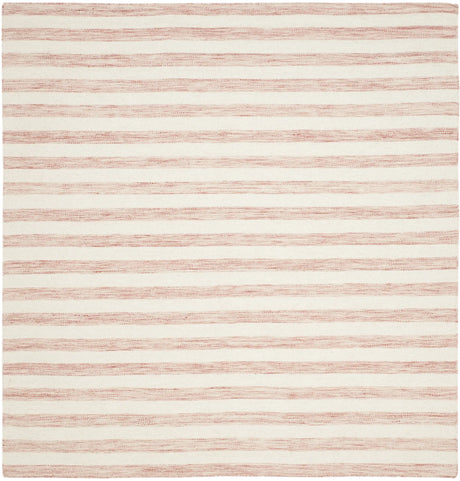 Safavieh Dhurries 6'-0" x 6'-0" Rug in Rust / Ivory