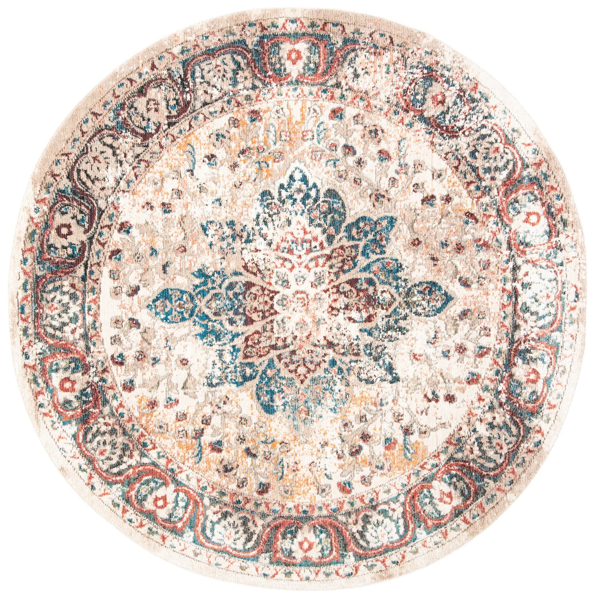 Safavieh Carlyle 200 6'-7" x 6'-7" Rug in Ivory / Burgundy