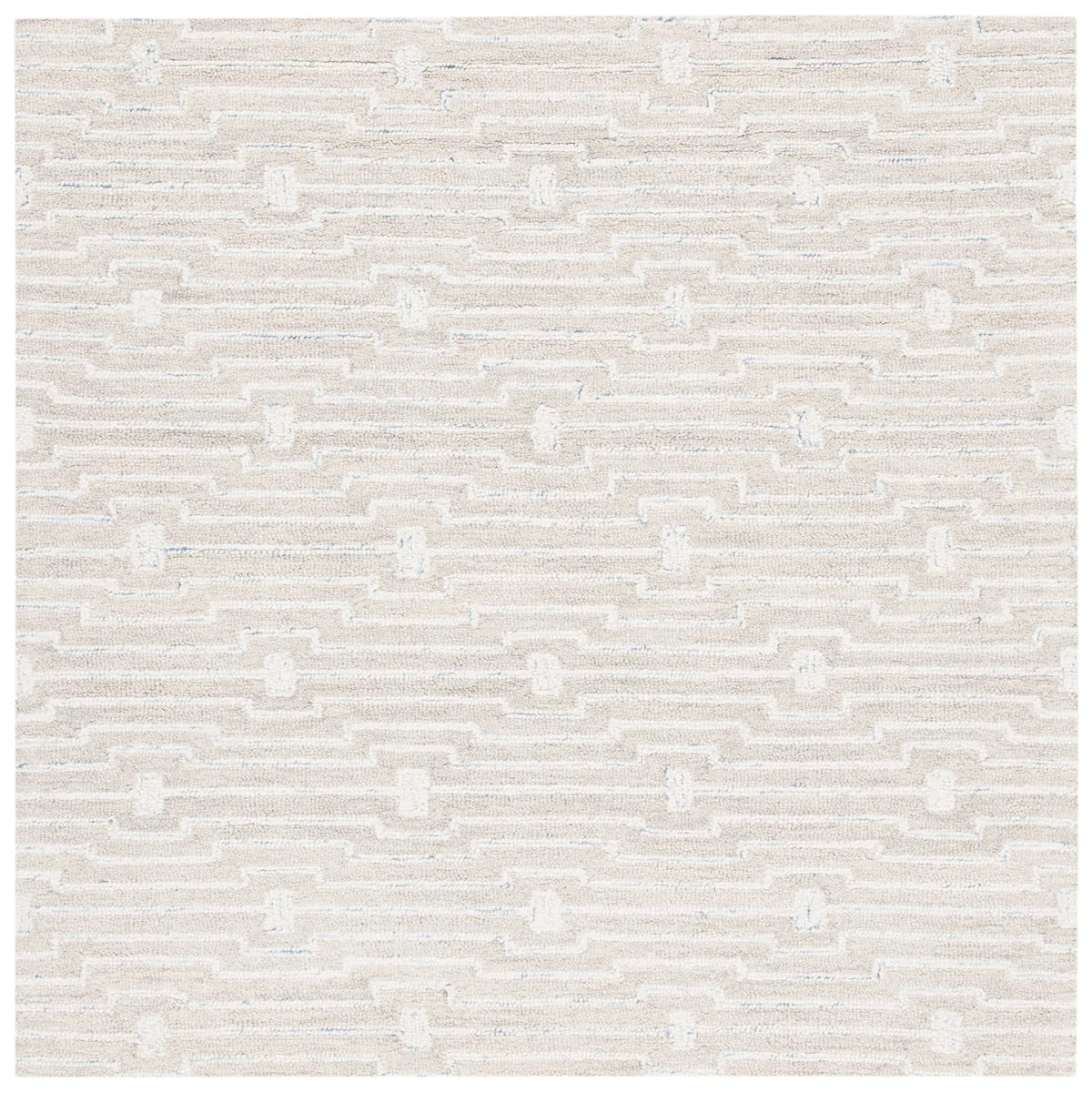 Safavieh Micro-Loop 5'-0" x 5'-0" Rug in Light Grey / Ivory