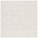 Safavieh Micro-Loop 5'-0" x 5'-0" Rug in Light Grey / Ivory