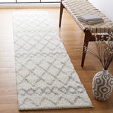 Safavieh Berber Shag 2'-2" x 9'-0" Rug in Ivory / Light Grey