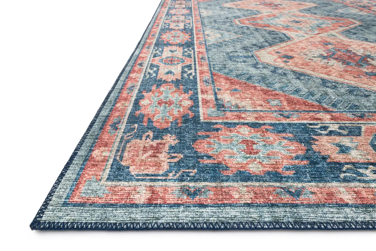 Loloi Skye Sky-03 Turquoise/Terracotta Rugs - rug corner