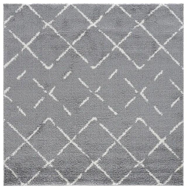 Safavieh Arizona Shag 6'-7" x 6'-7" Rug in Dark Grey / Ivory