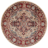 Safavieh Kashan 6'-7" x 6'-7" Rug in Ivory / Red