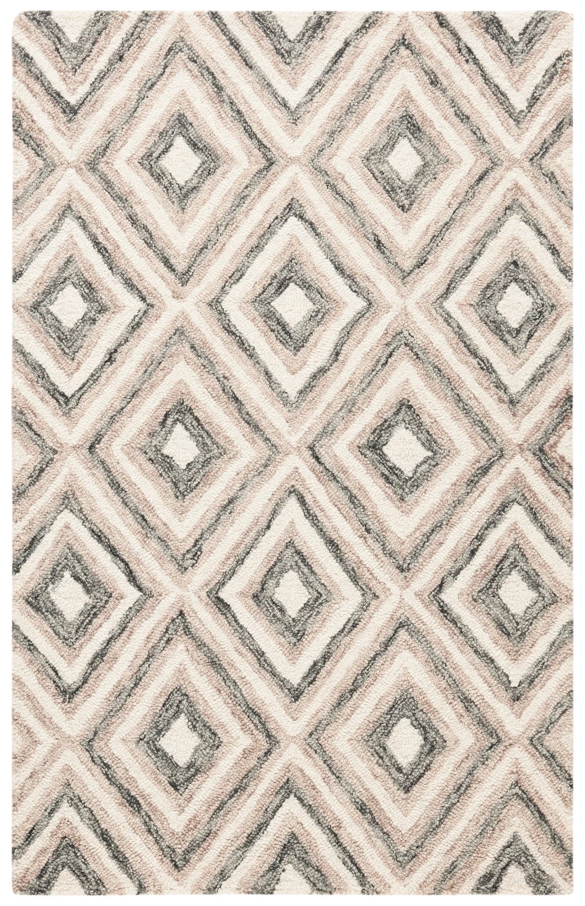 Safavieh Micro-Loop 2'-6" x 4'-0" Rug in Grey / Ivory