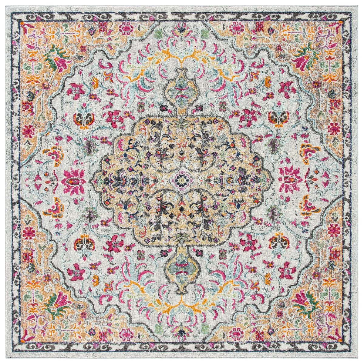 Safavieh Madison 6'-7" x 6'-7" Rug in Grey / Gold