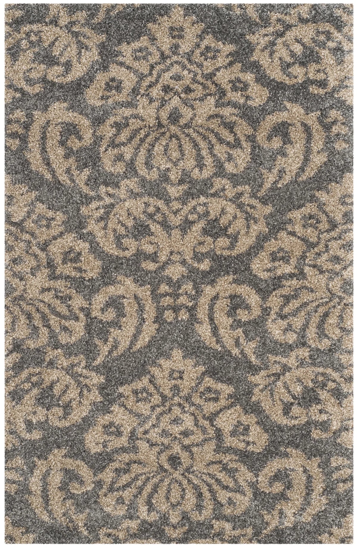 Safavieh Florida Shag 3'-3" x 5'-3" Rug in Grey / Beige